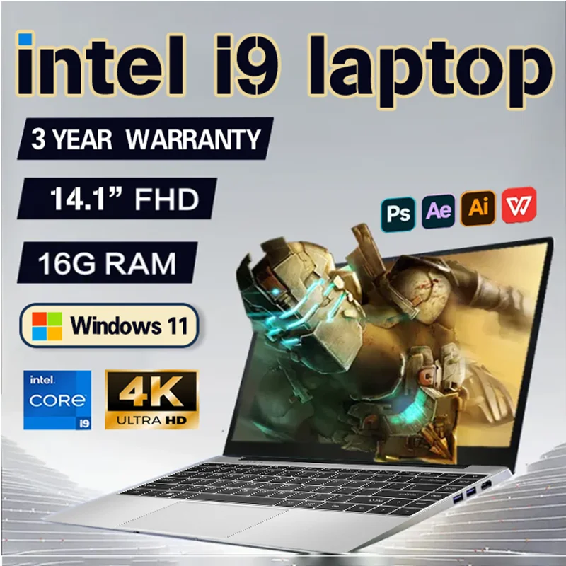 

НОВЫЙ ноутбук Intel Core i9-8950HK Windows 11, 16 ГБ ОЗУ, 2 ТБ SSD, портативные ноутбуки, ноутбук 1920*1080 i9-8950hk, 14,1-дюймовый офисный ноутбук