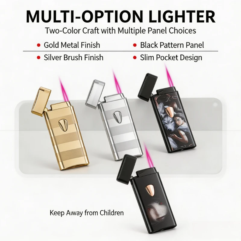 Version 2 Outdoor Windproof Turbo Torch Gas Lighter, Popular Hot‑selling Item with Direct Punch Red Flame