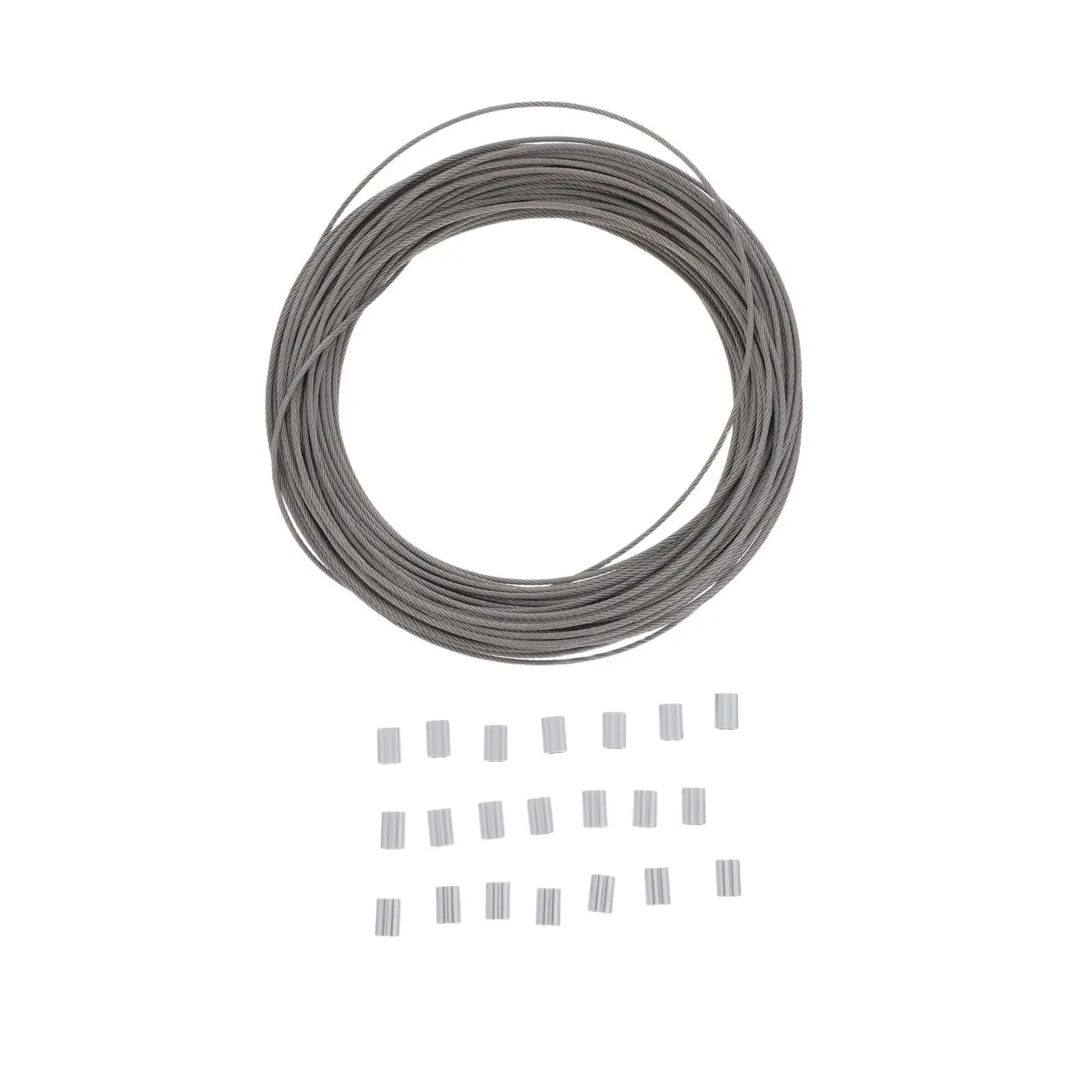 10 メートル 304 ステンレス鋼ワイヤーロープ 2 ミリメートル亜鉛メッキ鋼ケーブル庭屋外セキュリティフェンス固定用ヘビーデューティ強力な引張