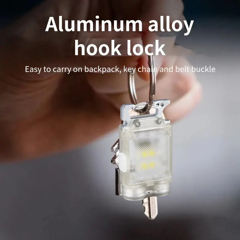 مصباح يدوي محمول صغير كوبا ، مصدر إضاءة مزدوج ليد ، شحن USB ، سلسلة مفاتيح مضيئة ، صيد أسماك في الهواء الطلق ، طوارئ #2