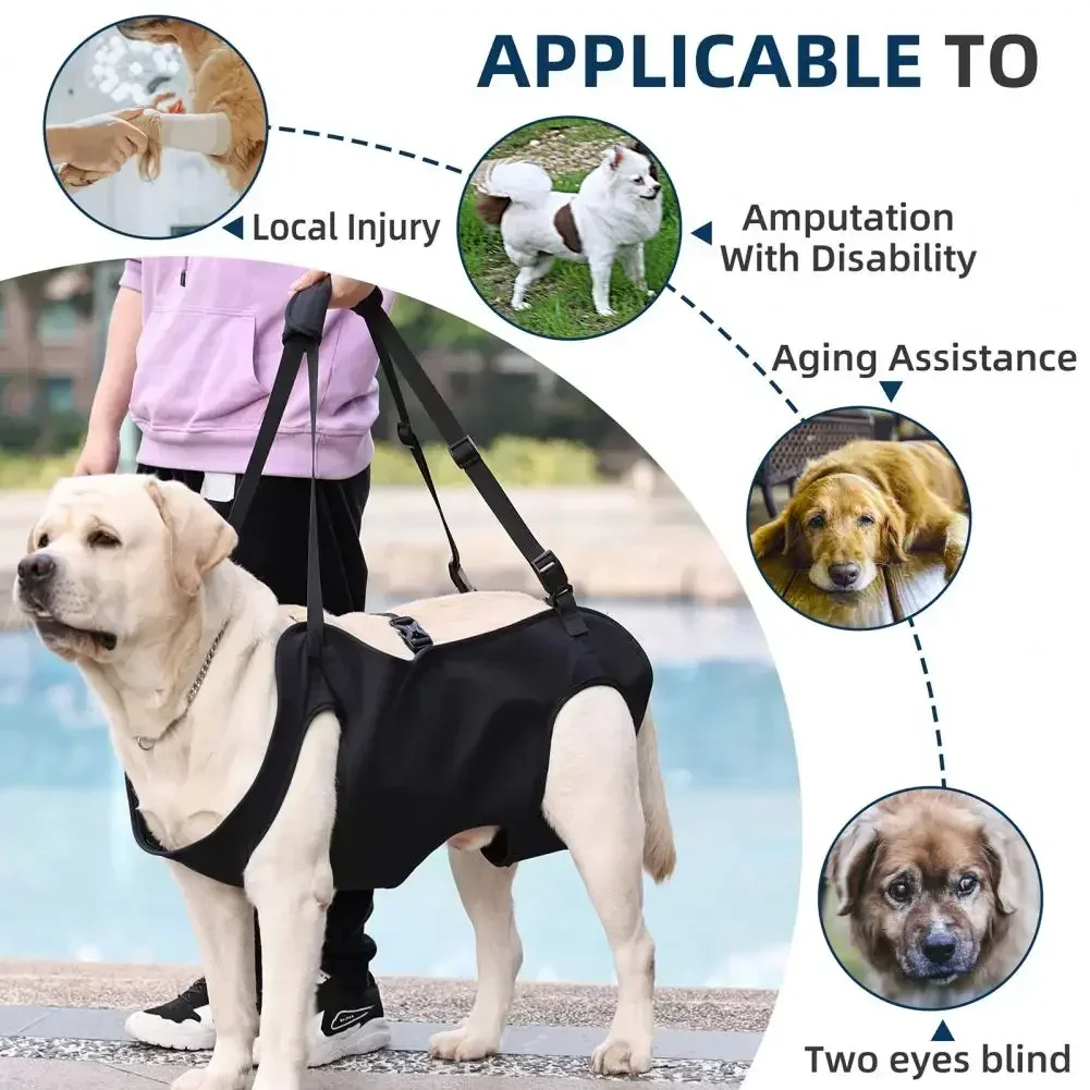 Portable Dog Sling For Back Legs Hip Support Harness Older Limping Canine Aid Dog Assist Rehabilitation Lifting Harness Leashes