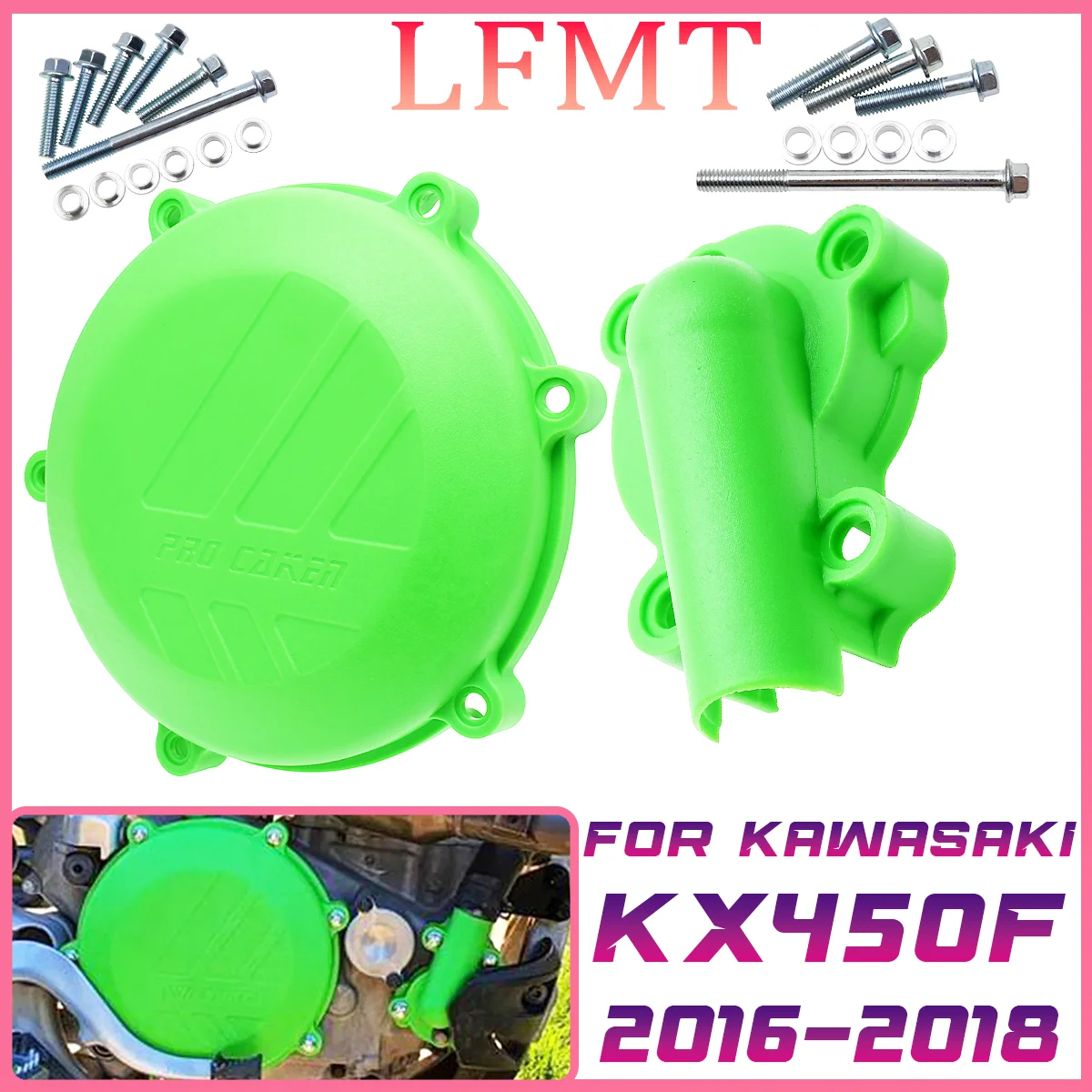 

Motocross Plastic Protector Clutch Guard Water Pump Cover For Kawasaki KX450F 2016-2018 KX 450F Dirt Bike motorcycle Universal