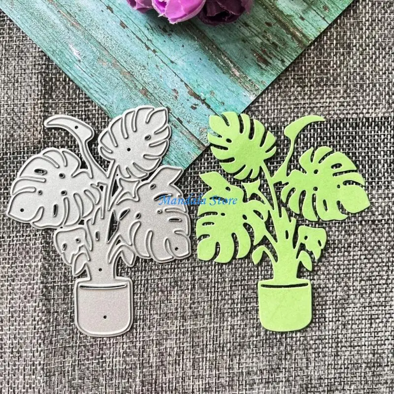 

U2JC Potted Plant Metal Die Cuts Card Embossing DIY Photo Album Template Mold Decor