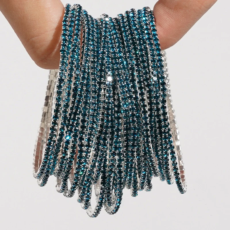 5 Stück modische elastische Armbänder mit Kristall-Strass für Damen, dehnbare, stapelbare Armbänder, klassisches Armband, täglicher Damenschmuck – Detail 31