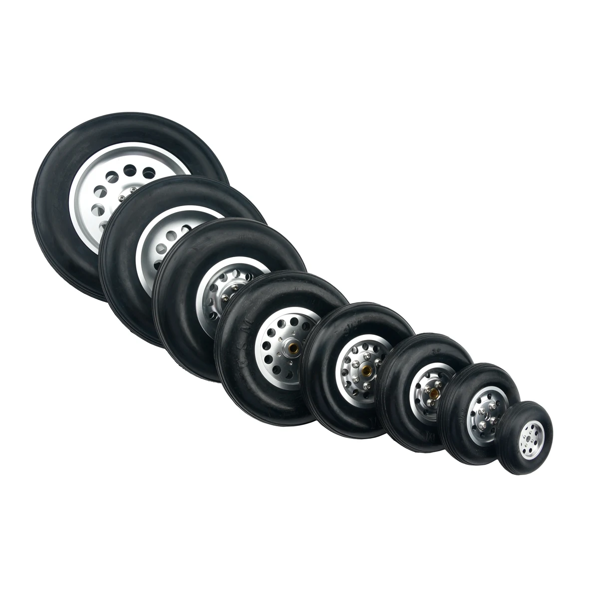2Pc Solid Rubber Wheel With Aluminum Hub Tire 1.75