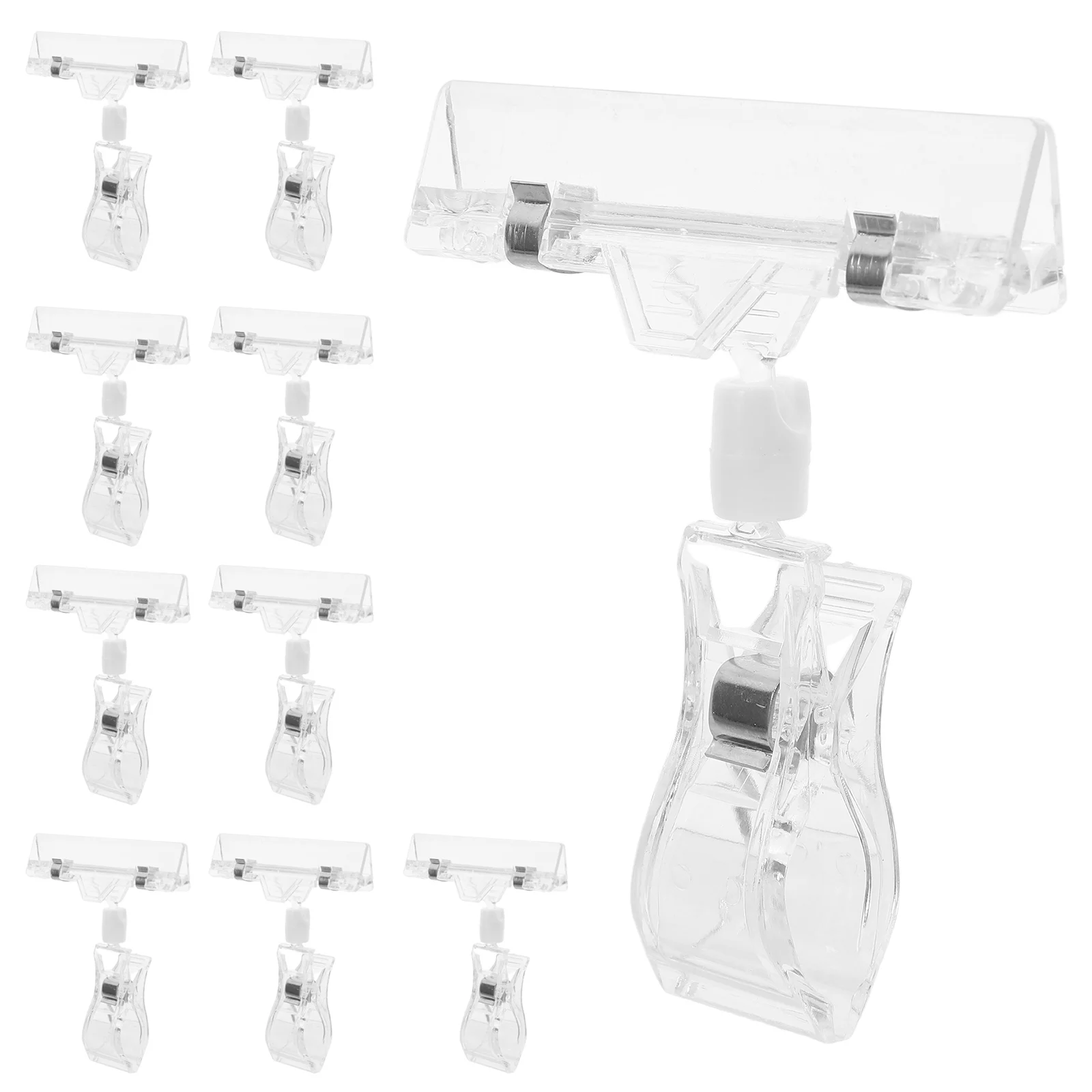 

10 PCS Transparent Clamp Holder Tag Market Display Price Note Fixator