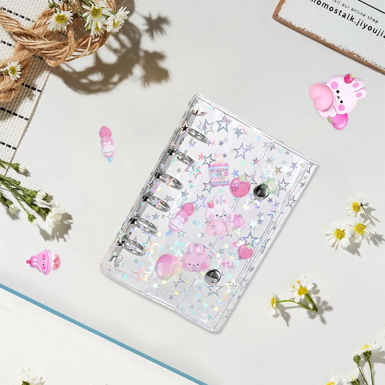 الموثق لجمع الملصقات قفل إغلاق سجل القصاصات ملصق ألبوم التخزين للدراسة ملاحظة بطاقات مرسومة باليد الفتيات الطلاب الاطفال #5