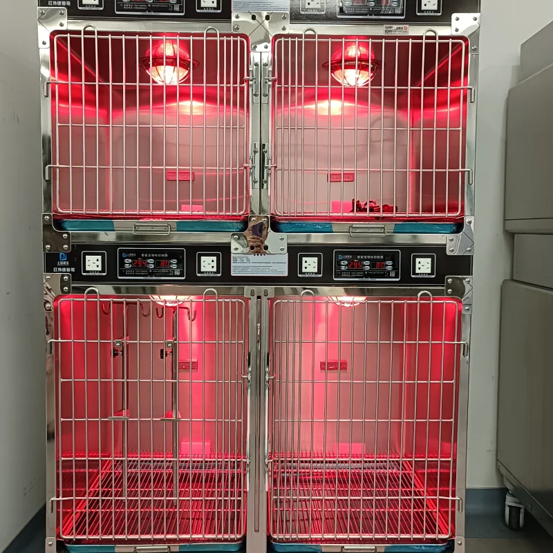 

Veterinary infrared red light oxygen therapy pet cage vet clinic and hospital dog care home with infrared lamp