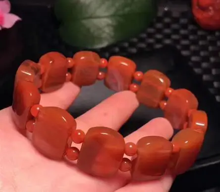 

Natural South Red AgateRectangle Beads Bracelet AAAA