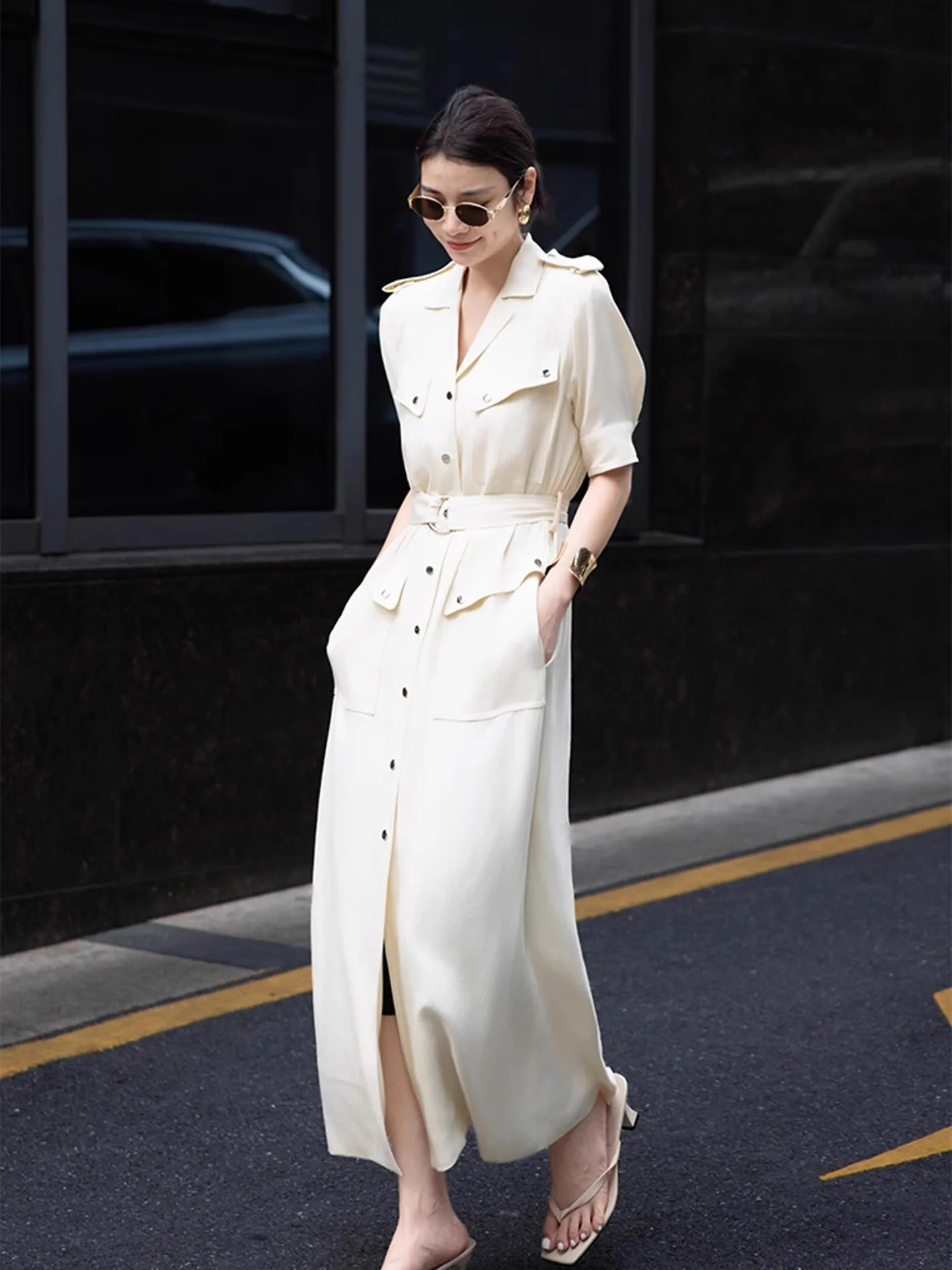 

Белая юбка А-силуэта с высокой талией Ele White Coat Dr для весны и осени, повседневная, деловая, модная, женская