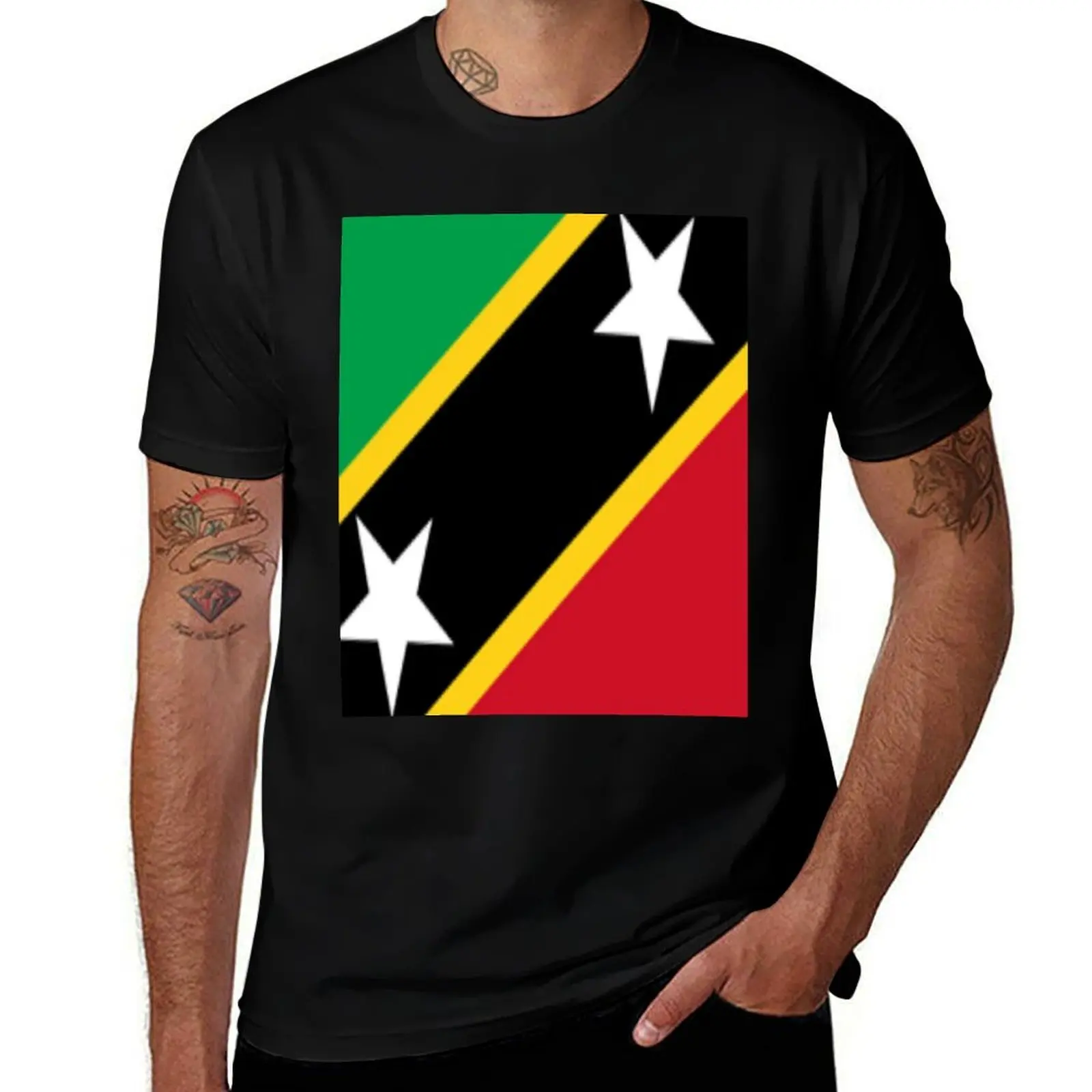 St. Kitts & Nevis T-Shirt Quick Dry Sports Short Sleeve Tee T-Shirt