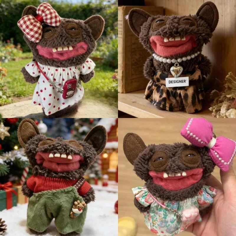 Fuggler Plush Doll Clothes Set Leopard Print Skirt Set Pearl Necklace Bow Accessories For Stuffed Toy Outfit Girls Gifts