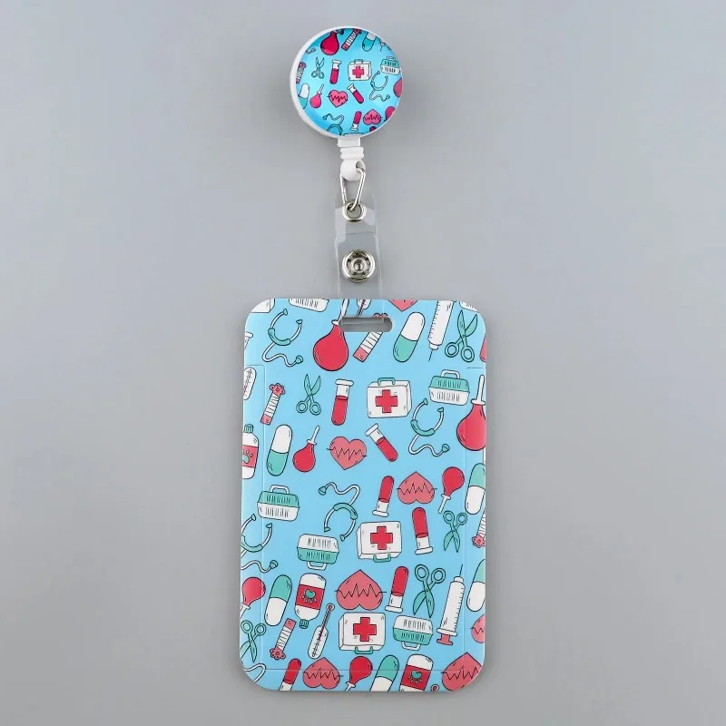 1pc Retractable Badges Reel Doctor Nurse Exhibition Business Card Anime Badge Holder Office School Keychain Accessories