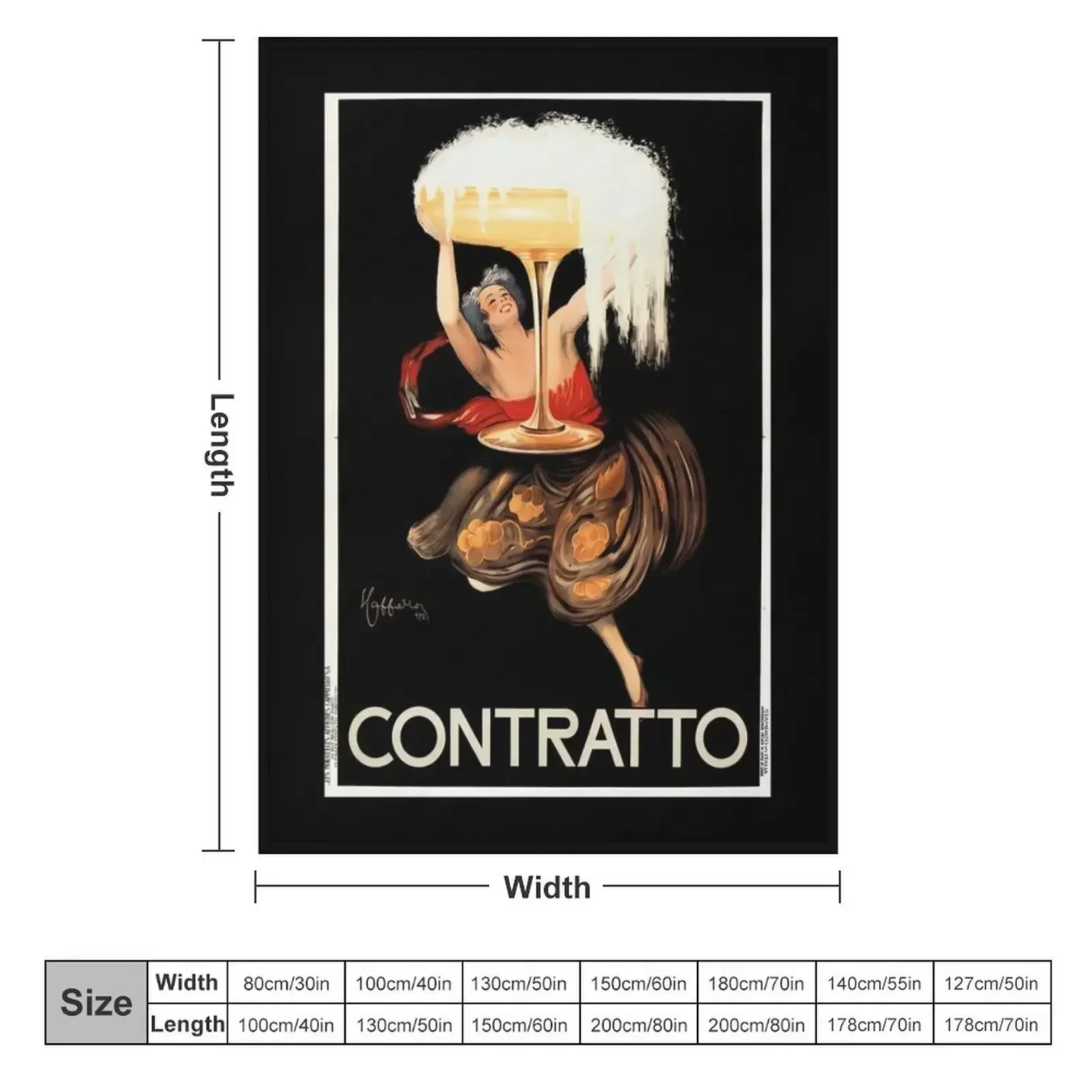 CONTRATTO SPARKLING WINE 1922 Italy Alcohol Advertiset Throw Blanket Retros decorative Camping Decorative Sofas Blankets