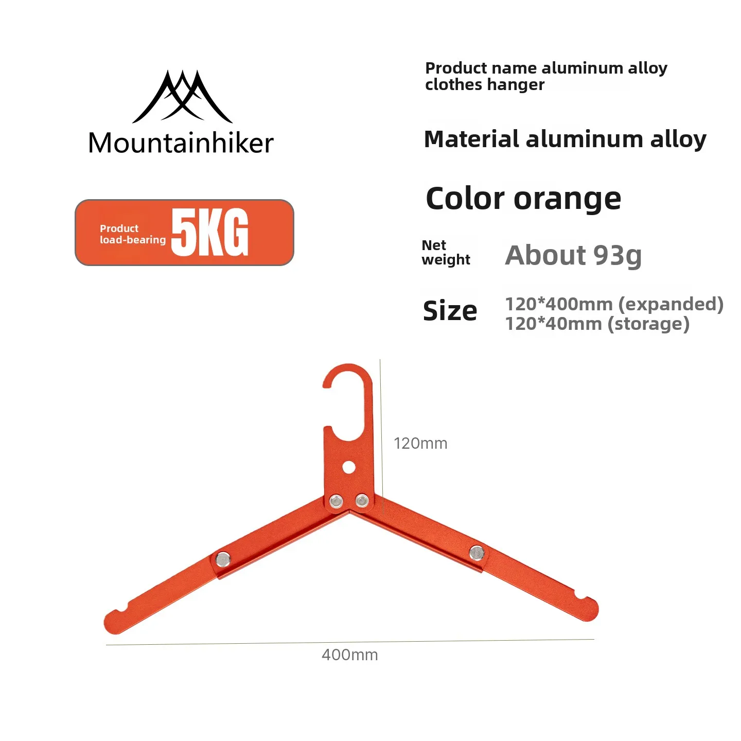 Mountainhiker Klappbarer Kleiderbügel aus Aluminiumlegierung für den Haushalt, Outdoor, Camping, tragbarer Mantel-Wäscheständer, Metall-Kleiderbügel für Reisen