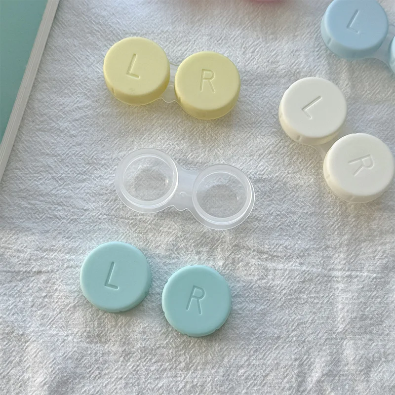 1 قطعة حافظة عدسات لاصقة ملونة كريمية للعيون طقم سفر حامل زجاجي عدسات لاصقة لمستحضرات التجميل حاوية علب ملحقات السفر #5