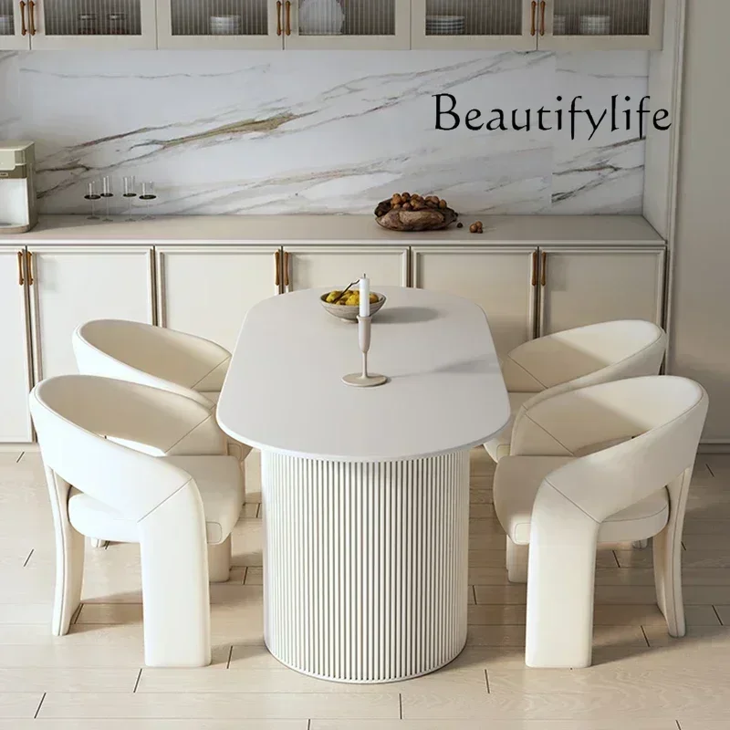 KS Aesthetic Living Room Dining Table Salon Study Nordic Writing Cream Style Dining Table Modern Organizer Mesa Unique Furniture