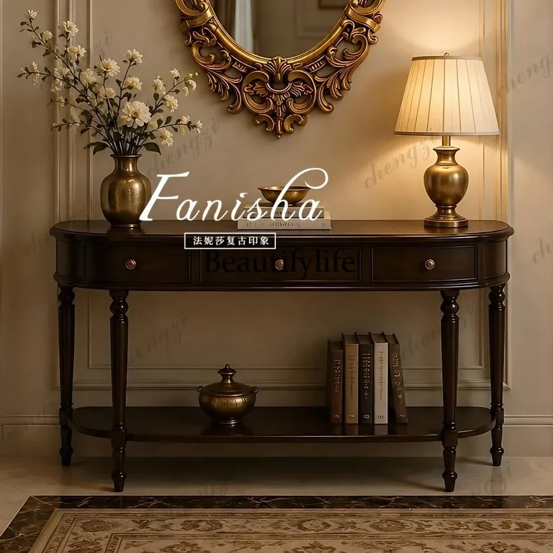 F181  French retro entrance table, bar case, entrance table, extremely narrow, facing the door against the wall, bar table,