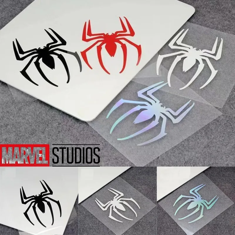 Marvel Spiderman Funny Reflective Door Sticker Reflective Decoration for Trunk Windshield Bumper Motorcycle Helmet Decal Gifts