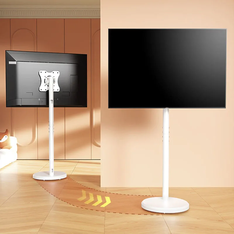 Mobile Floor TV Stand with Hidden Casters Height Adjustable Monitor Floor Mount 360° Rotation Fits 10-43 Inch Screen 30KG Load - view 3