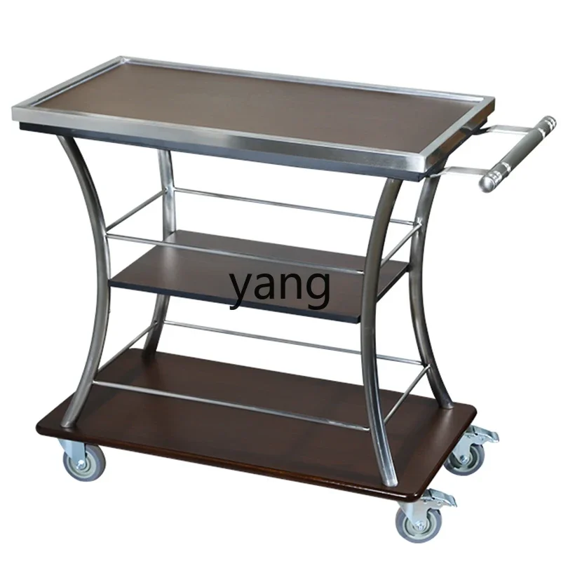LH hand push mobile trolley hotel commercial food delivery side dish cart wine cart