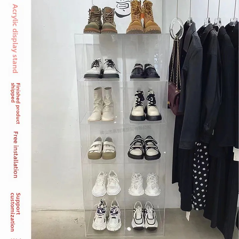 Multifunctional storage rack for clothing stores, shoes, bags, and accessories, acrylic storage rack, multi-layer transparent