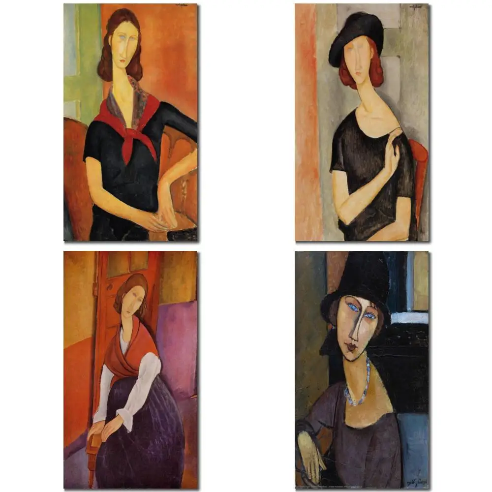 

Абстрактный портрет Холст Искусство Женский Джинна Гюбневна с ожерельем Ручная работа Amedeo Modigliani Panting Современный паб-бар Домашний декор