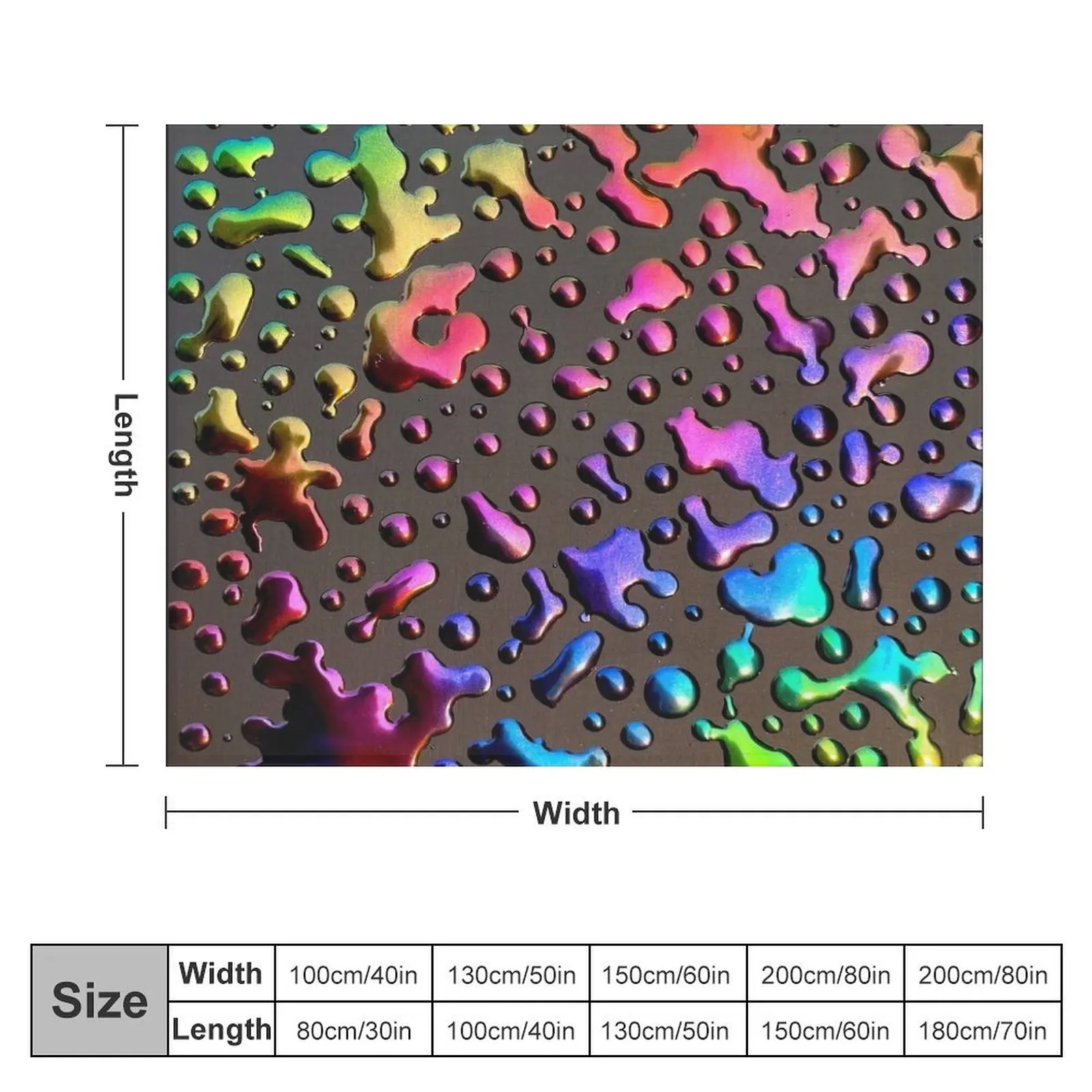 Oil Slick Raindrops Throw Blanket for sofa Picnic Decoratives Decorative Sofas Blankets