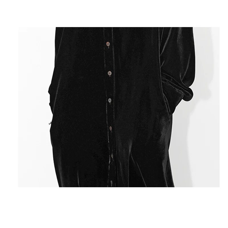 Robe à manches longues en velours de soie pour femmes, chemise violette, Style tempérament Simple, jupe d'extérieur décontractée et confortable