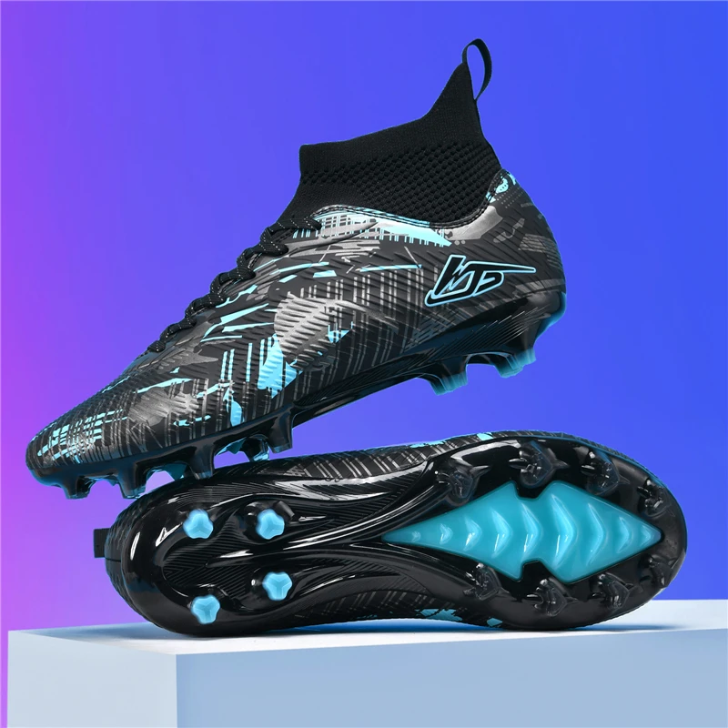 

Tenagers Men's Soccer Shoes Non-Slip AG/TF Soccer Cleats Ankle Boots Unisex Large Size Ultralight Football Boots Boys Sneakers