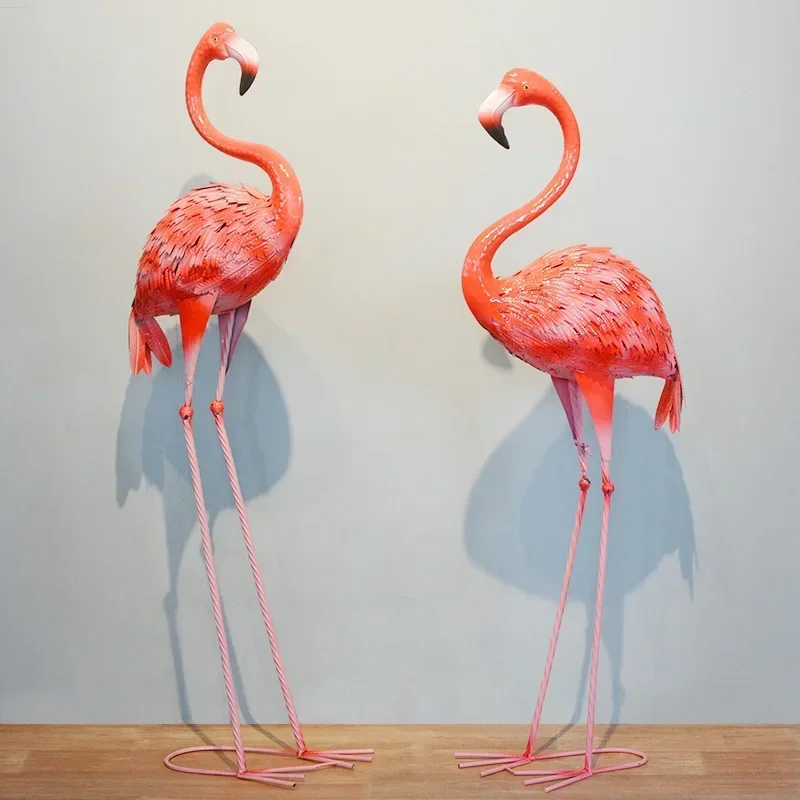 Outdoor Gardening Decoration Metal Flamingo Sculpture Garden And Yard  Home Decor Wedding Ornaments Statue Craft Gift Customized