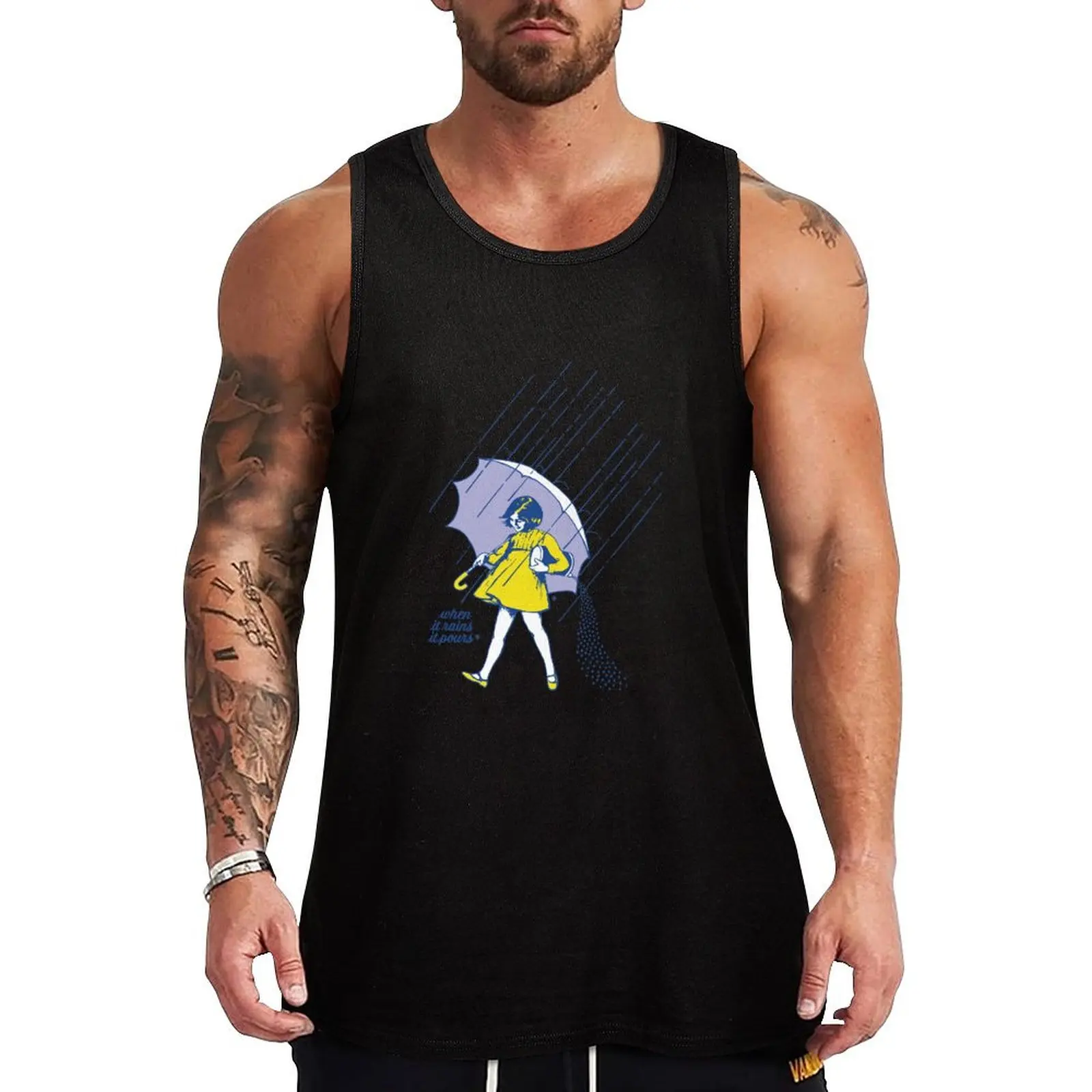 Morton Salt Girl 1968 Mascot Classic Logo Tank Top Men's gym t-shirts bodybuilding men men gym