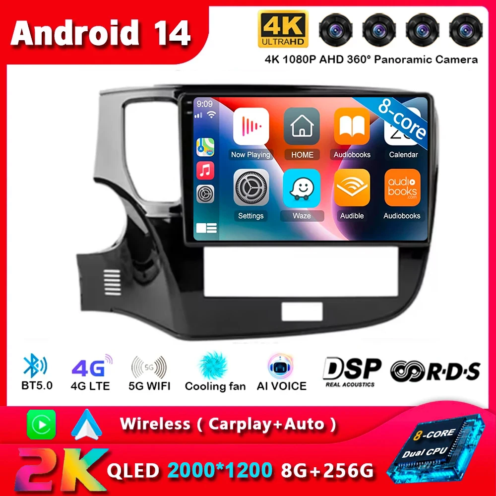 

Android 14 Carplay Auto Car Radio For Mitsubishi Outlander 3 III GF0W GG0W 2018-2022 Multimedia GPS Player Stereo 2din Head Unit