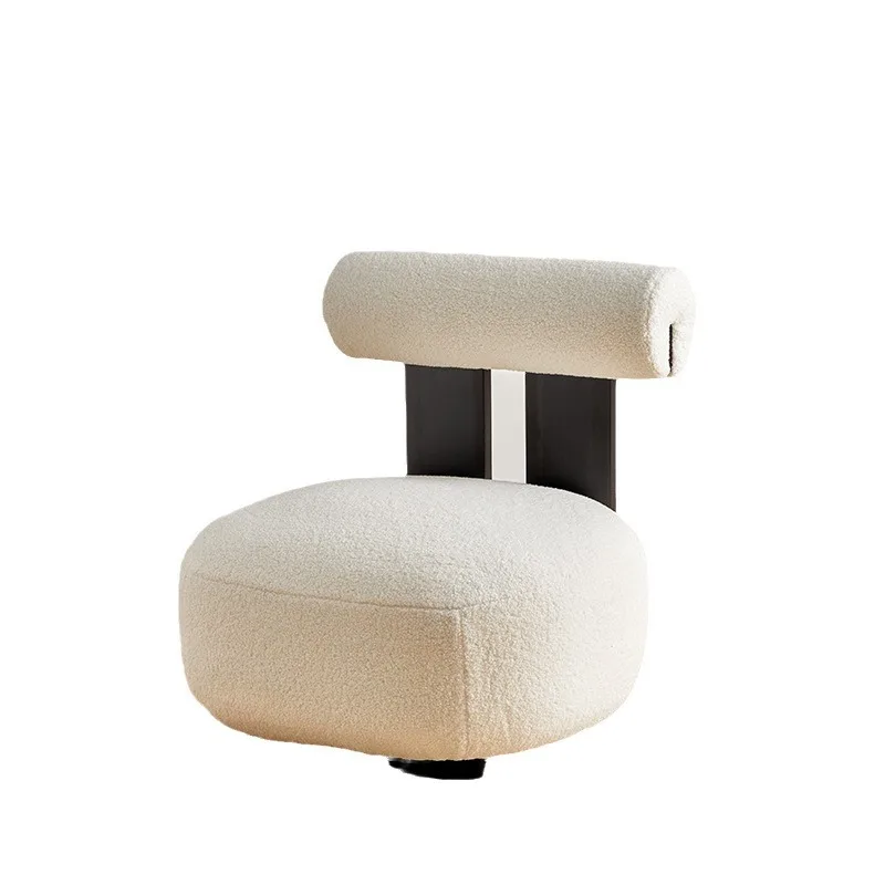 

Nordic light luxury solid wood single leisure chair modern Internet celebrity cream style designer model room creative sofa chai