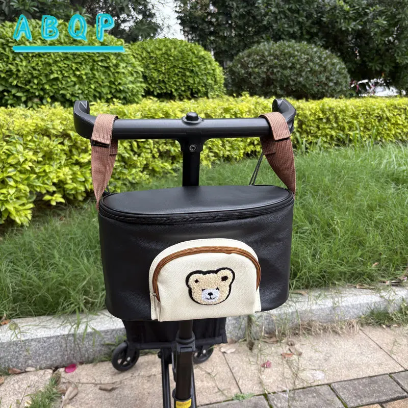 Baby Stroller Hanging Bag Cartoon Cute Baby Stroller Diaper Storage Bag Fashionable Large Capacity Out Baby Stroller Storage Bag