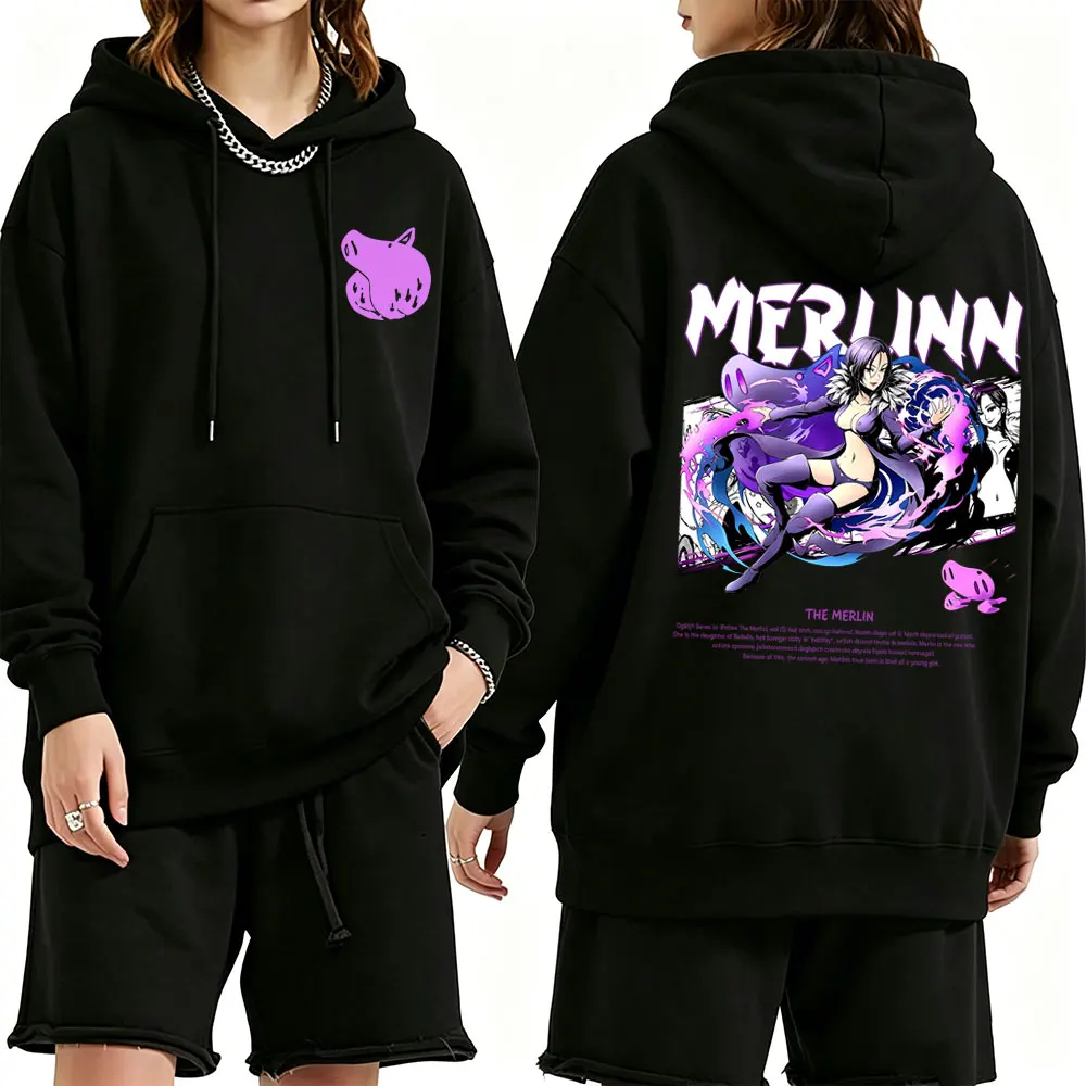 Anime The Seven Deadly Sins Boar's Sin of Gluttony Merlin Hoodie Men Women Manga Oversized Streetwear Unisex Vintage Sweatshirt