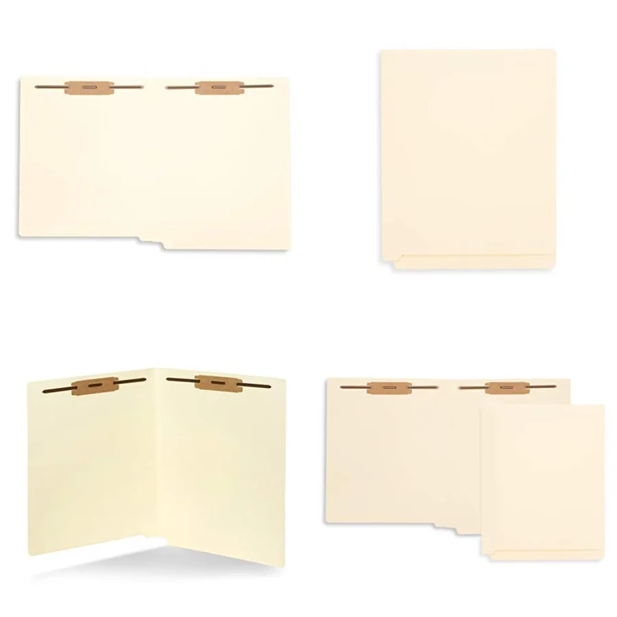 

50 End Tab Fastener File Folders - Reinforced Straight Cut Tab 2 Prong Folders- Designed to Organize Standard Medical Files and
