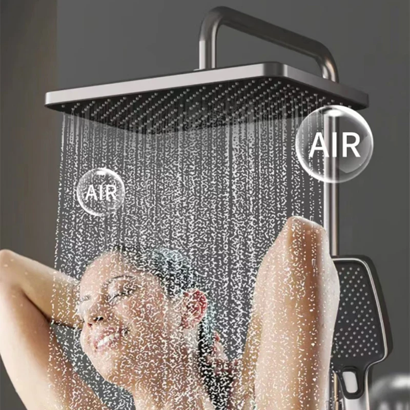 Atmosfera bagno doccia rubinetto vasca da bagno LED digitale caldo freddo miscelatore termostatico sistema doccia bagno montaggio a parete doccia rubinetti Set