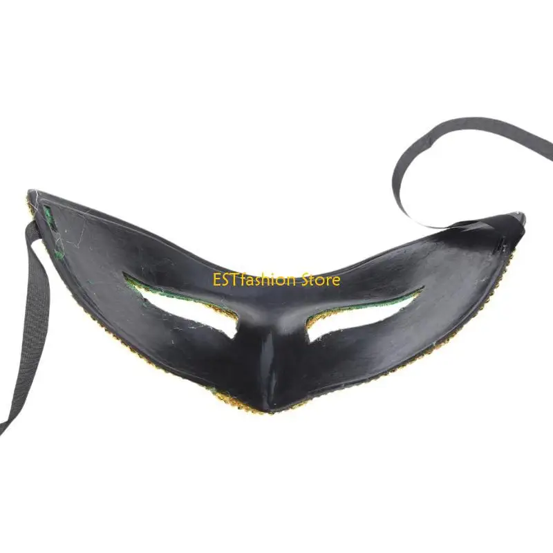 男性用のY5GCマスカレードマスク弾性ストラップ付きアンティークマスクヴィンテージハーフフェイスマスクパーティーマスクハロウィーンコスチュームアクセサリー