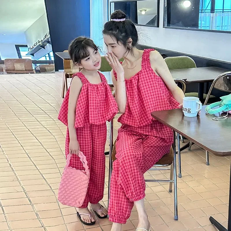 

Mummy and Daughter Matching Outfits Women’s Clothing Sets Baby 2Piece Summer Mother Children Same Clothes Suits