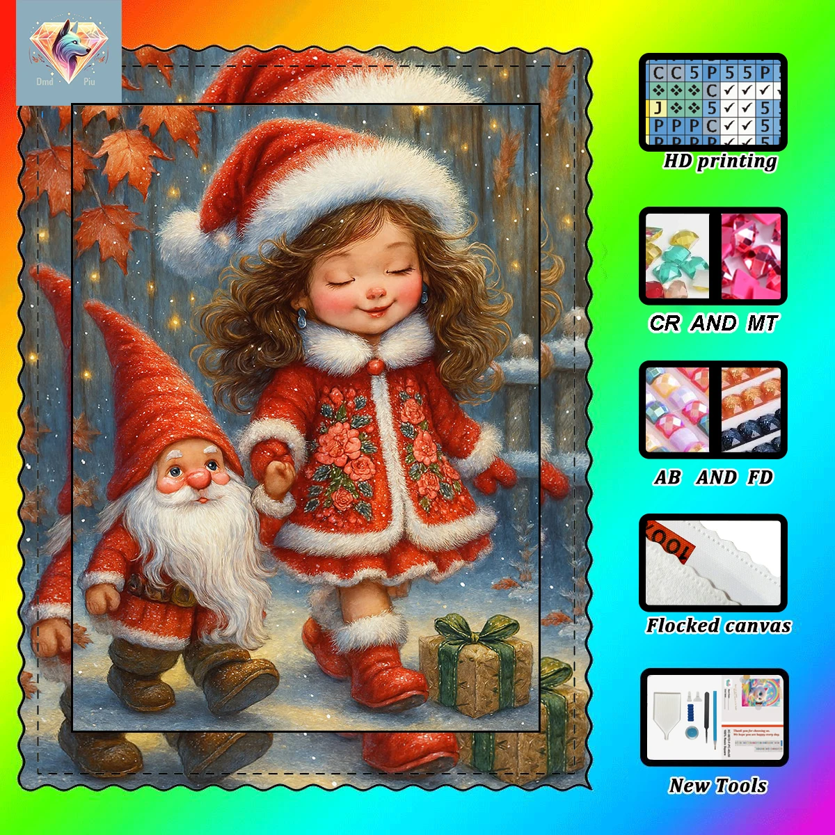 

【Piu Diamond Art】Рождественская девушка 100% смола FD+ab+cr Набор для алмазной штамповки Идеальный шедевр стоит купить