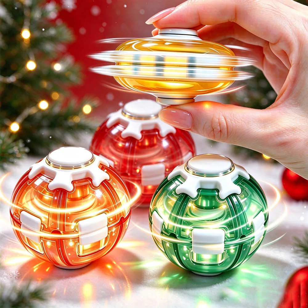 3D Printed LED Magic Press To Spin Stress Relief Fidget Balls Autism ADHD Focus Quiet Cool Gadgets Unique Gifts Board Game