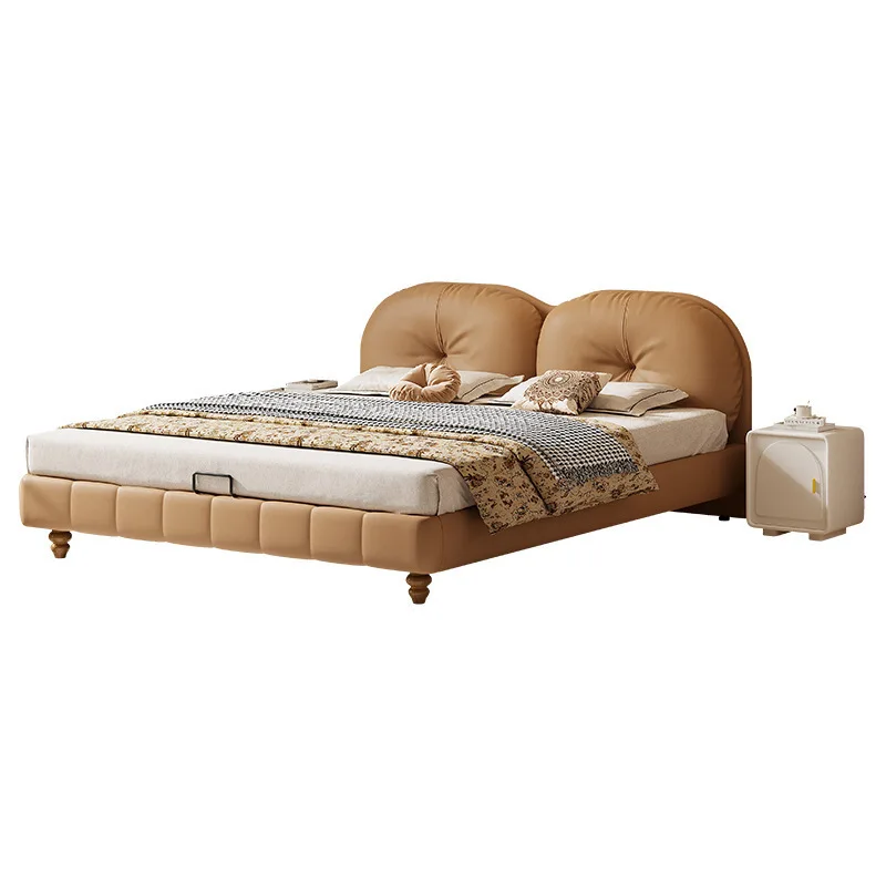 

Cat claw skin light luxury modern Internet celebrity 1.8m cream fairy double master bedroom small apartment