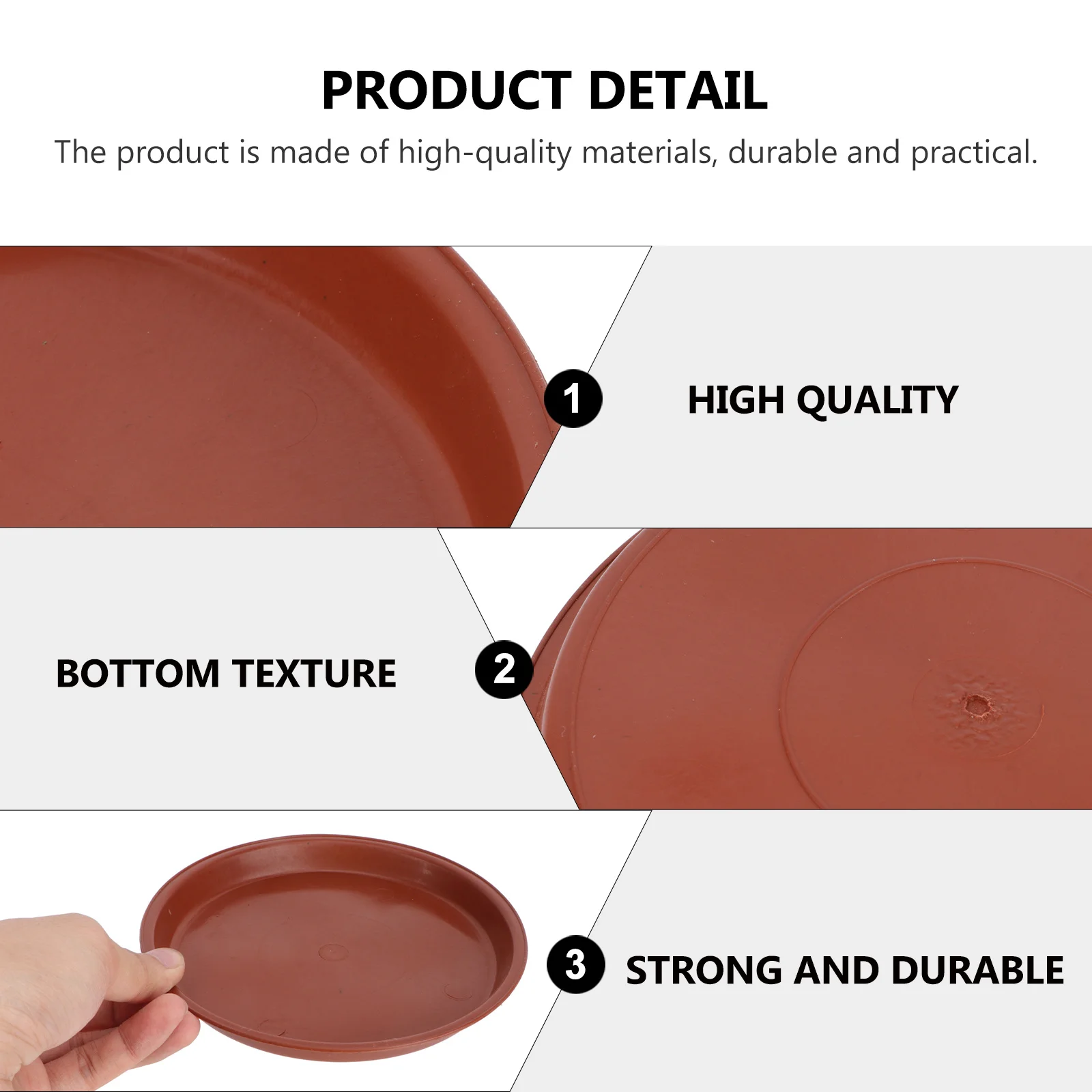 

10Pcs Flowerpot Drip Tray Red Durable Plastic Plant Pot Saucer Non-Slip Heat Resistant Protector for Indoor Garden Balcony Small