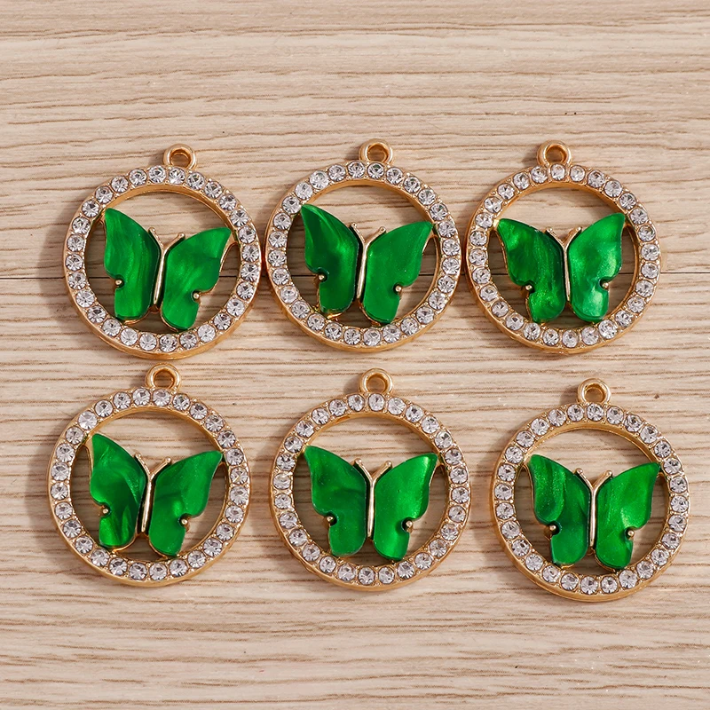 10 Stück 22 x 24 mm niedliche Kristall-Schmetterlings-Anhänger für die Schmuckherstellung, Tropfenohrringe, Halsketten, Armbänder, DIY-Bastelzubehör – Detail 12