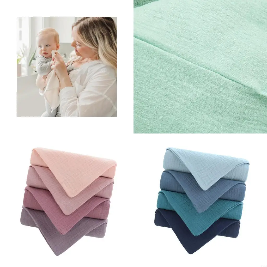 

4 шт. Нежные квадратные полотенца для новорожденных, мягкие хлопковые мочалки для ухода за нежной кожей