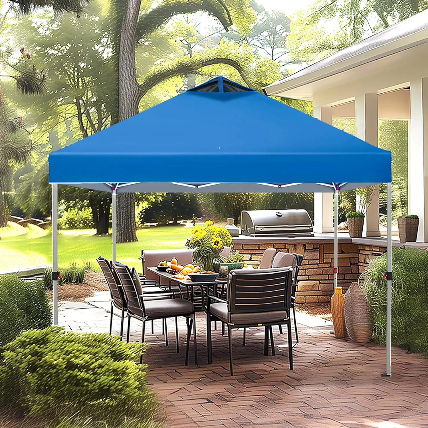 10x10 Pop Up Canopy Tent, Gazebo Shelter Sun Shade Canopies Waterproof Patio Portable Popup Screened Tents for Beach,Parties,Cam