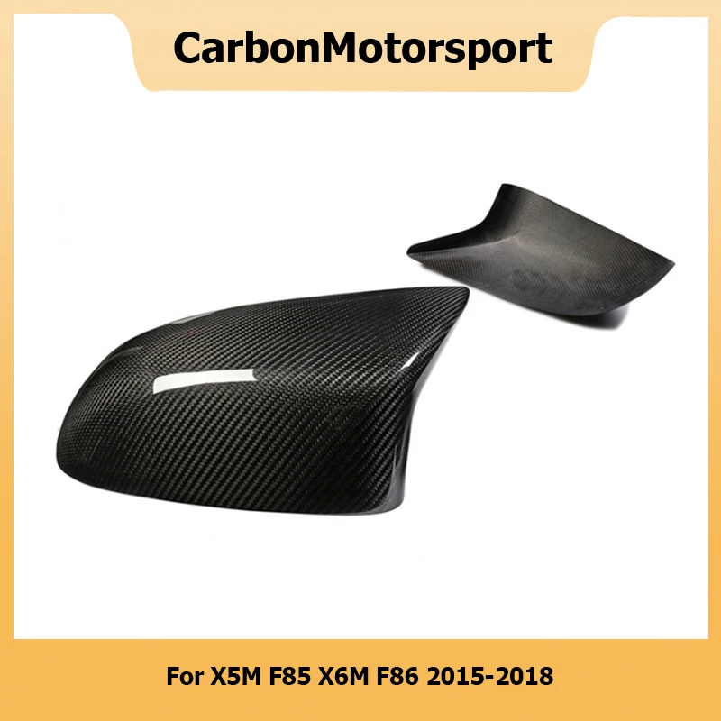 Añadir encendido/reemplazo estilo cubierta de espejo de fibra de carbono para BMW X5M F85 X6M F86 2015 2016 2017 2018 tapas retrovisores de puerta lateral de coche