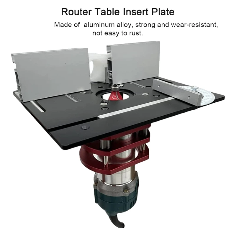 Placa de inserción de mesa de enrutador, fresadora de madera de aleación de aluminio, máquina de recorte, herramienta auxiliar de grabado