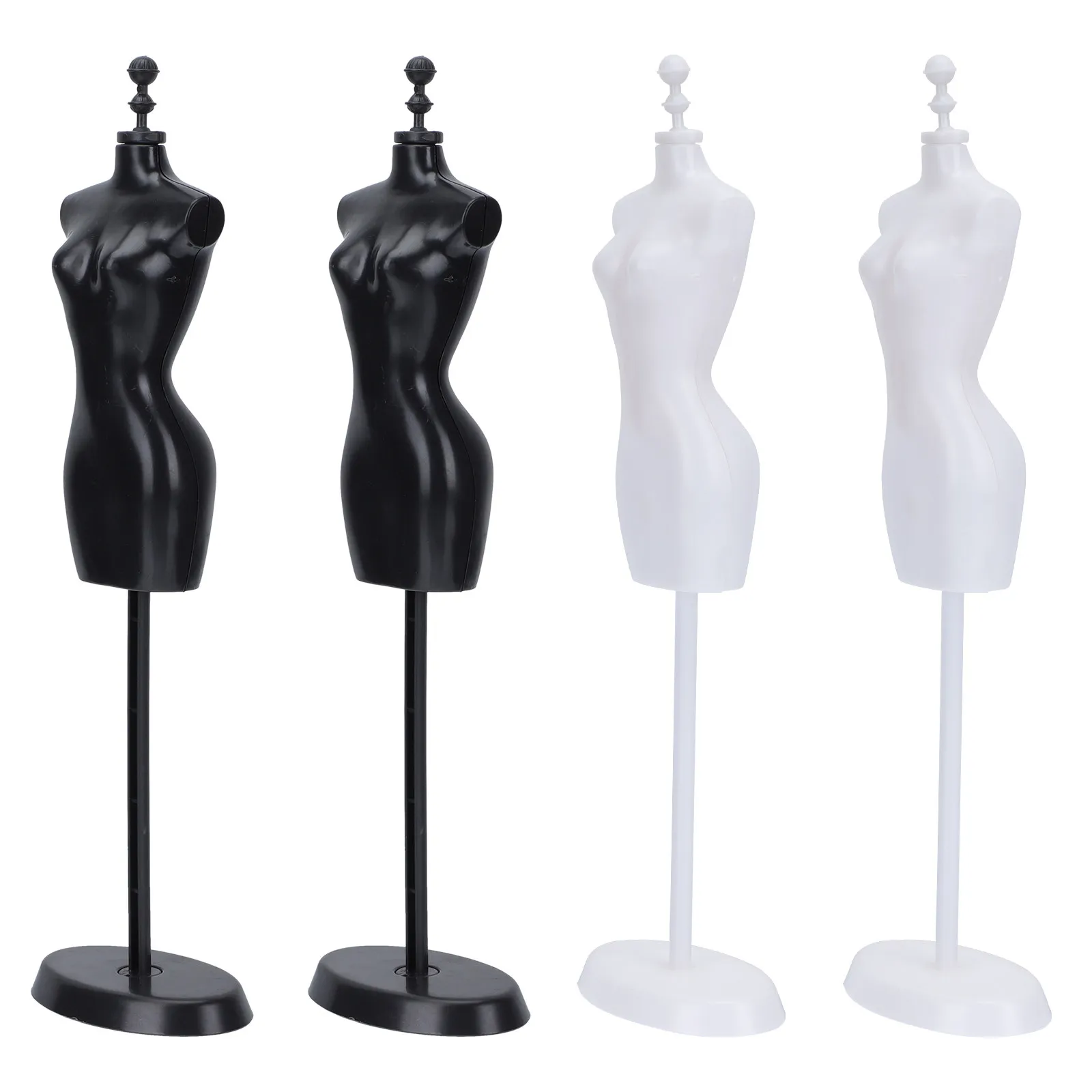 4Pcs Mini Human Clothing Holders Plastic Displaying Racks for Home Decoration Creative Reusable Costume Dress Holder Mannequin